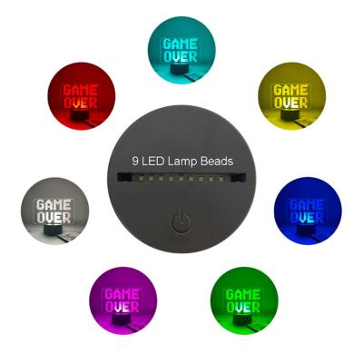 China Wholesale Music Change Light Factory Touch Control Remote Control Smart Timing Led Light Base For Acrylic Illusion Night Light for sale