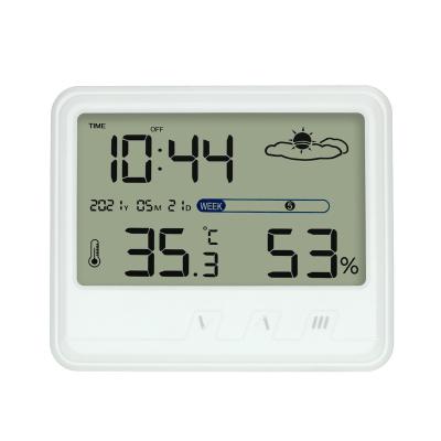 China Quick Response AMAZONE Larger Digital LCD Display Temperature Humidity Meter with Alarm Clock Hygrometer with Backlight YS202 for sale