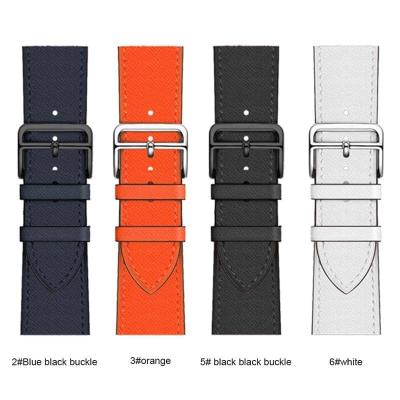 China Breathable For iWatch 6/5/4 42/44mm Business Genuine Leather For Apple Watch Band for sale