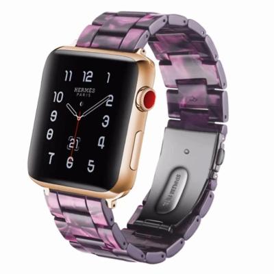 China Resin Breathable Watch Band With Plastic Printing Apple Iwatch Hawksbill Pattern For Apple 6/Se for sale