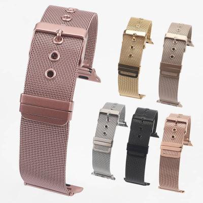 China Waterproof And Durable Stainless Steel Clasp Watch Chain Metal Strap Apple Milanese Watch Band For Se 6 5 4 3 2 for sale