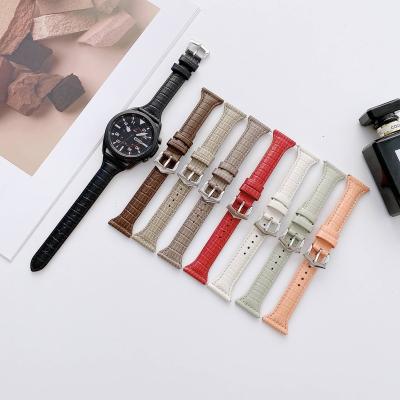 China New Style Breathable Crocodile Leather Watch Strap For Samsung Huawei for sale