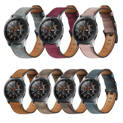 China Waterproof and Durable Premium Vintage Leather Strap for Samsung Galaxy Watch 46mm for sale