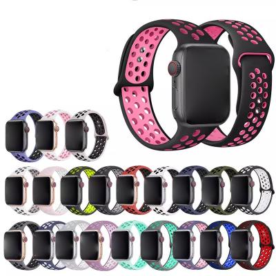 China Breathable Silicone Watch Band Wrist Women Watch Screen Protector Replacement Strap For Smart Watch Band 40mm for sale