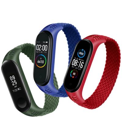 China Newest Replacement High Quality Breathable Braided Solo Nylon Strap Buckle Strap Braided MI Band Strap For Xiaomi Smart Band 5 4 3 for sale