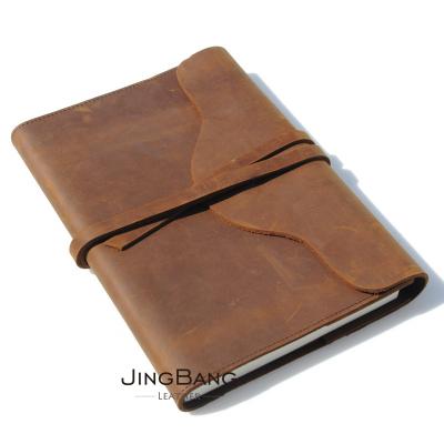 China Premium Leather Antique Style Travel Diary Handmade Refillable Journal Hardcover Book Journal for Artistic Men and Women for sale