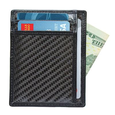 China RFID Blocking RFID Blocking Minimalist Front Pocket Card Case For Men Credit Card Holder Carbon Fiber Slim Wallet for sale