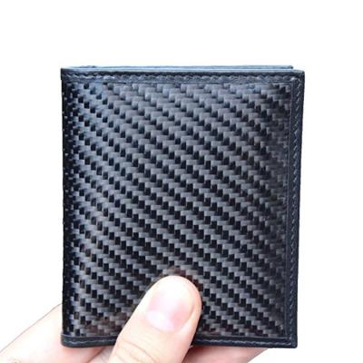 China RFID Blocking Mini Safe Front Pocket Thin Minimalist Credit New Design Custom Slim Card Holder Men's Wallet RFID Blocking Carbon Fiber Wallet for sale