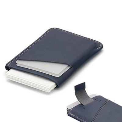 China RFID Blocking Front Pocket Genuine Leather Custom Made RFID Blocking Slim Minimalist Tab Credit Card Holder Wallet Minimal Small Pull for sale