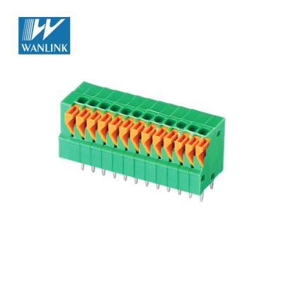 China 2.54mm 2way Pitch PCB Spring Terminal Blocks Electrical Socket Main Distribution Frame Terminal Block JM141V-2.54 26-18AWG for sale