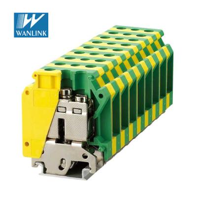 China USLKG35 Grounding Phoenix Din Rail Terminal Blocks 35mm2 UK Type Terminal Block 18AWG for sale