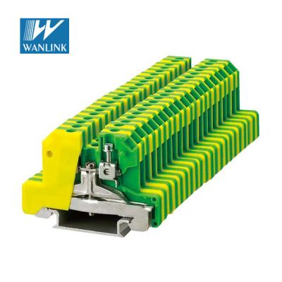 China EK2.5/35 SAK Din Terminal Block CE ROHS Earth Ground Rail Mounted 24-12AWG for sale