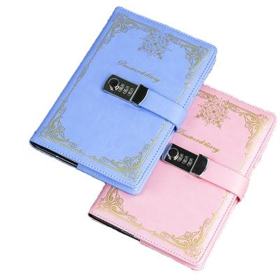 China New Hardcover Design School Notebooks PU Diary Manual Lock Diary Diary High Quality for sale