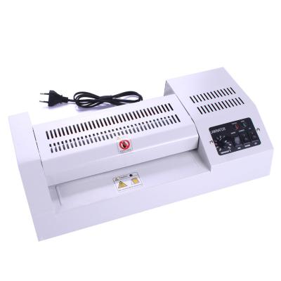 China Popular Small A4 Metal Roller Office Rubber Cold And Hot Laminator for sale