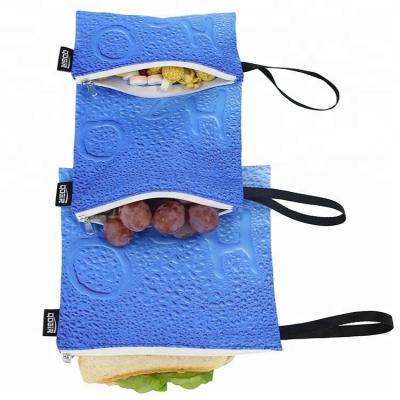 China Latest Customized Washable Moisture Proof Cloth Storage Tote Bag For Sandwich And Snack Pouch for sale