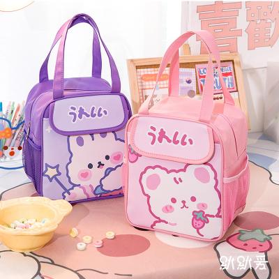 China Portable Fashion Lunch Bag Women Cute Bear Bento Bags Picnic Travel Thermal Aluminum Foil Insulation Lunch Bags For School Kids for sale