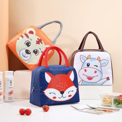 China Fashion Cheap Oxford Cloth Aluminum Film Lunch Bags For School Kids Cartoon Office Insulated Bag Travel Outdoor Activities Picnic Bags for sale