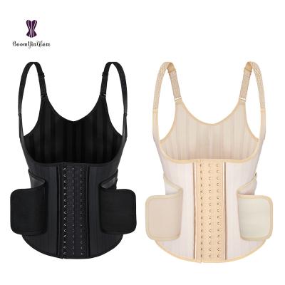 China New Latex Antibacterial Antibacterial Shiny Body Shaper 25 Steel Bones Invest Waist Cincher Bodsuit Underwear Slimming Belt Shaping Strap Shapers Vest for sale