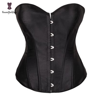 China Plus Size Antibacterial xxxxxxl Satin Brocade Wholesale Price Overbust Fish Boned Women Corset Shaper for sale