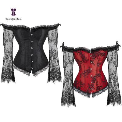 China Wholesale Antibacterial Sexy Antibacterial Long Sleeve Corset Steampunk Women Lace Corset Cheap Price for sale