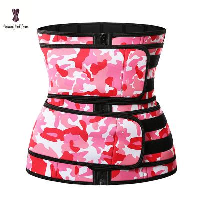 China Dark Blue Hot Red Hot Sauna Sweated Waist Trimmer Belt Zipper Neoprene Neoprene Belly Cincher Plus Size Army Green Women's Plus Size 2 Belts for sale