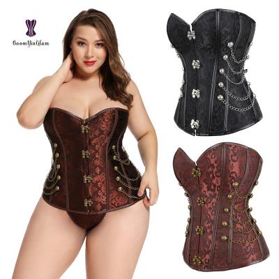 China Corset Overbust Women Body Fat Antibacterial Tight Gothic Steampunk Puff Full Corsets for sale