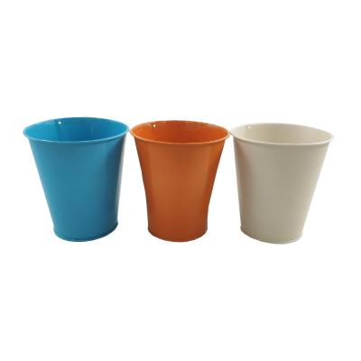 China Wholesale Color Eco-friendly Mini Flower Bucket Mini Flower Pot Low Price Metal Flower Pot Sets for sale