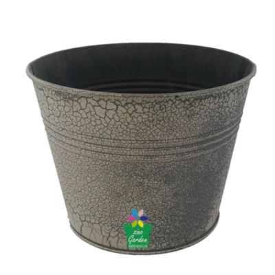 China Antique Metal Plant Pot Flower Pot Vintage Flower Pots Galvanized Handmade Deco Garden for sale