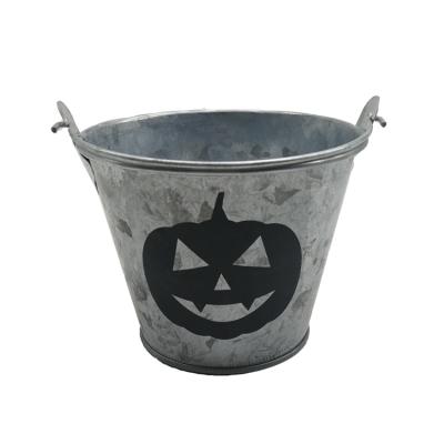 China Modern cheap vintage flower pots galvanized iron planter Halloween decorative home&garden for sale