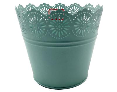 China Eco-friendly home decoration color flower pots garden metal flower pots wholesale for sale