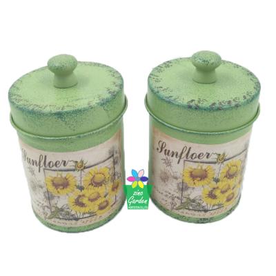 China With Lid Cap China Manufacturer Galvanized Metal Round Flock Seeds Assorted Colors Tin Cans With Lid for sale