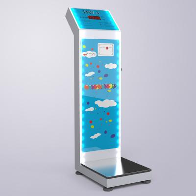 China Hotel Human and Luggage Weight Checking Coin Operated Machine Packing Size 127*35*45cm for sale