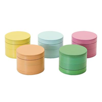 China Modern Metal Smoking Herb Grinder 63mm 4 Layers CNC Diamond Teeth Metal Tobacco Grinder Painted Color for sale