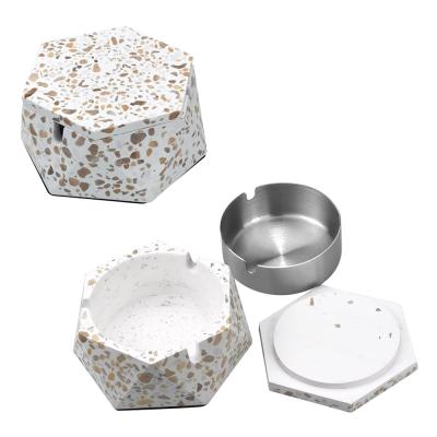 China Concrete Smoking Ashtray Smoking Ashtray with Lid and Coating Steel Ashtrays for Cigarette Ash Holder Cigarette Accessories for sale