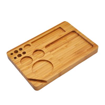 China For Cigarette Bamboo Tobacco Rolling Tray 228*158mm Stash Board Holds Cigarettes Blunts Herb Grinder Metal Pipe Rolling Paper for sale