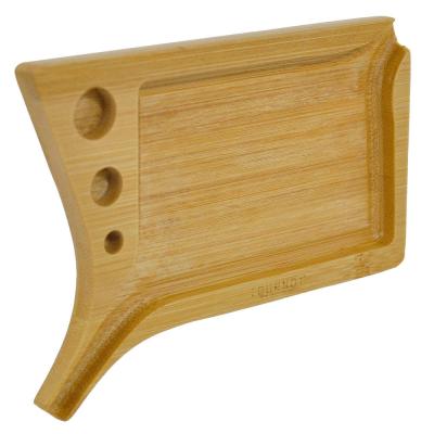 China For Rolling Handmade Bamboo Wood Cigarette Rolling Tray With 3 Cone Holes Smoking Accessories Roll Your Own Cone for sale