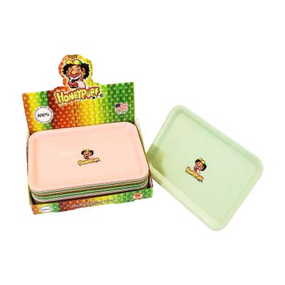 China Portable Tobacco Rolling Tray Honeypuff Tobacco Rolling Tray Hand Roller Tobacco Storage Smoking Tray Plastic Cigarette Container Tray for sale