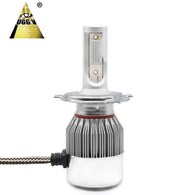 China Newest C6 aluminum alloy COB h4 car led headlight aluminum alloy 30000K waterproof 72W led bulb for sale