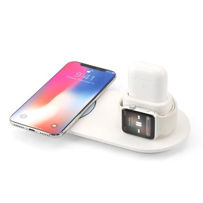 China Portable Earbud Cell Phone and Mobile Phone Qi Wireless Charger 3 in 1 Charging Station for iPhone Earbuds Air Pod for sale