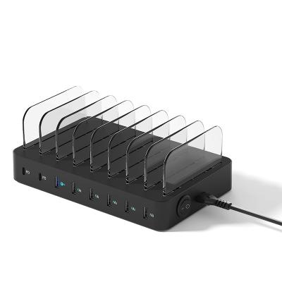 China Mobile phone charging station for multiple devices, with 8 USB ports for sale