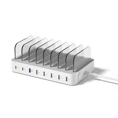 China 75W Mobile Phone Charging Station For Multiple Devices , Desktop 8 USB Ports Fast Multi Portable Charging Station for sale