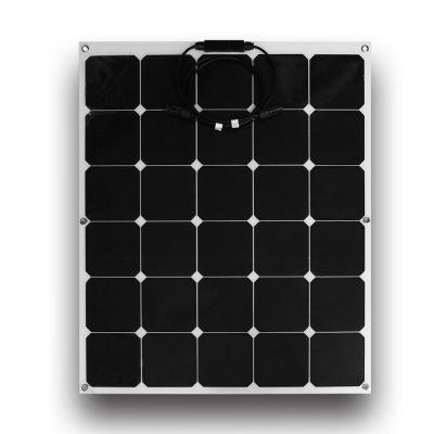 China Black 110 Watt Thin Flexible Solar Panels 90cm MC4 Connectors For Boat for sale