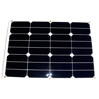 China Bendable Flexible PV Solar Panels , 30W 18V Black Flexible Solar Panel for sale