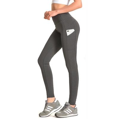 China Wholesale Breathable High Waist Fitness Black Gray Women Leggings Pants With Tight Pouch for sale