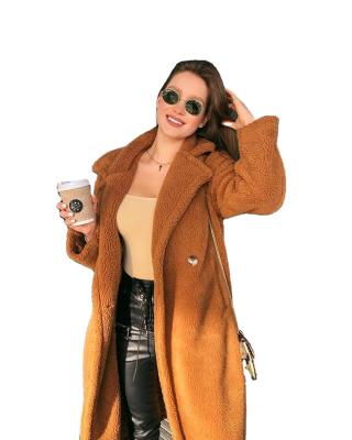 China Long Winter Pink Viable Teddy Bear Jacket Coat Women's Thick Warm Oversized Faux Fur Coats for sale