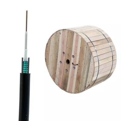 China GYXTW Core Fiber Optic Cable 2 4 6 8 10 12 24 1km Price Black Aerial Armor Steel Wooden Outdoor Packing Jackets for sale