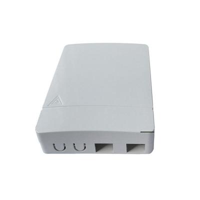 China Ftth 2 Port Mini Optical Terminal Box ABS FTTH Socket Panel Wall Mount Plastic Distribution Box for sale