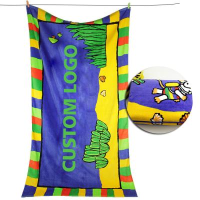 China Good Quality Compressed 100% Cotton Printed Promotion Beach Towel Custom for sale