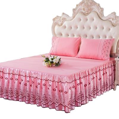 China Princess Lace King Queen Bed Bedding Set Cover Normal Home Fitted Skirt Skirts For Bedding for sale