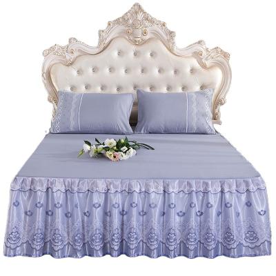 China European style home lace printed bed bedding set cover skirt borders for bedding room for sale